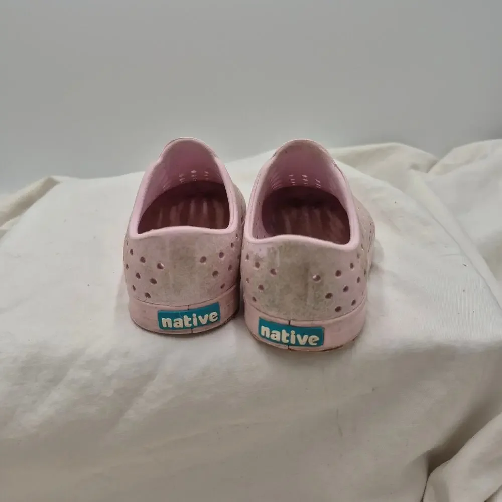Native Jefferson Slip-on Sneakers Shoes Kids Pink size C8